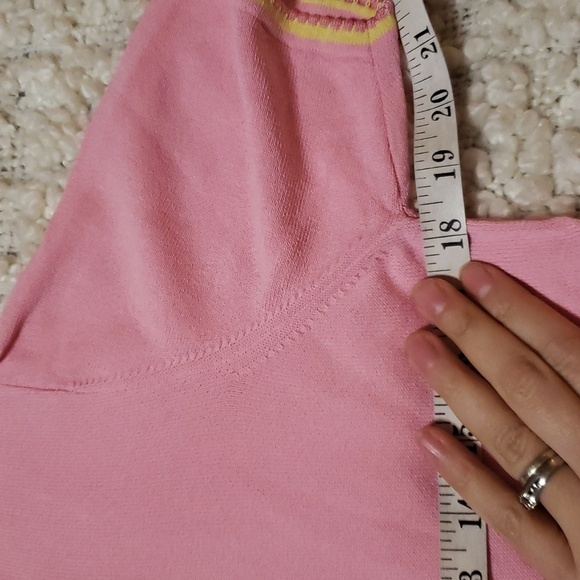 Vintage Escada women's pink and yellow trim tshirt m - Picture 4 of 5